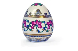 Скульптура АМК Яйцо №3 Гвоздики 10 см, фарфор твердый, п/к, 00010697677